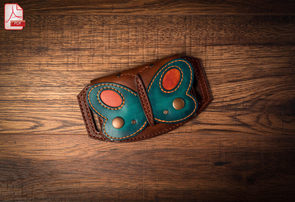 Butterfly Belt Wallet Pattern PDF, Leather Wallet Digital Template