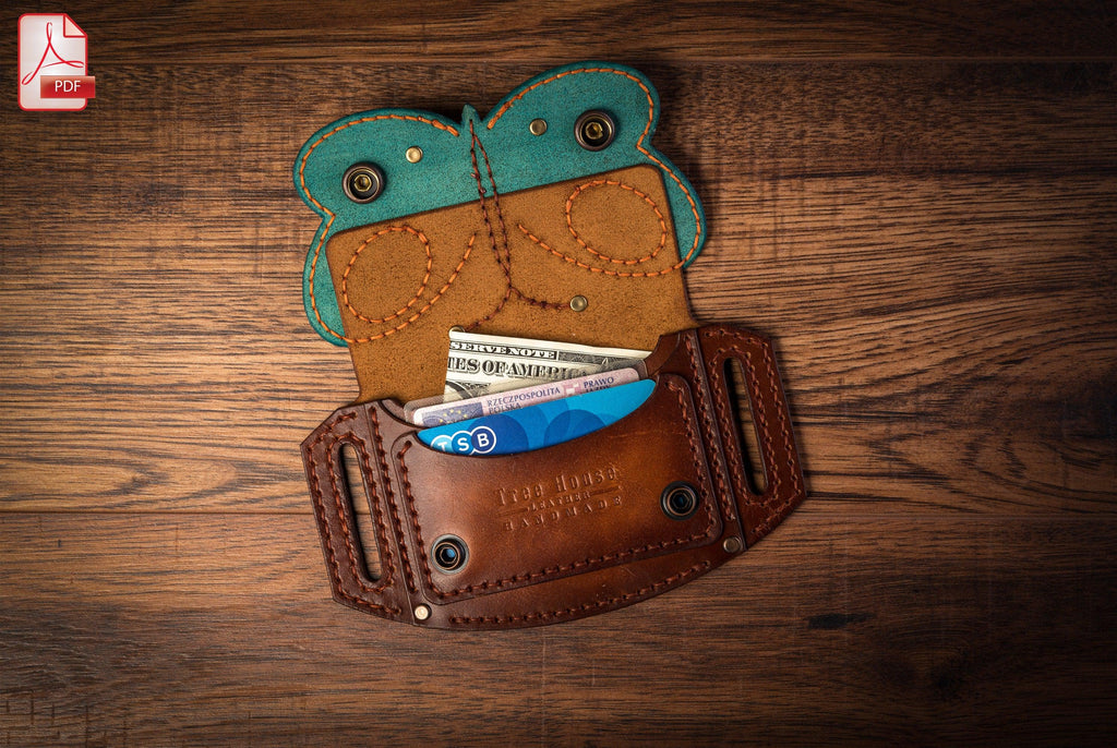 Butterfly Belt Wallet Pattern PDF, Leather Wallet Digital Template