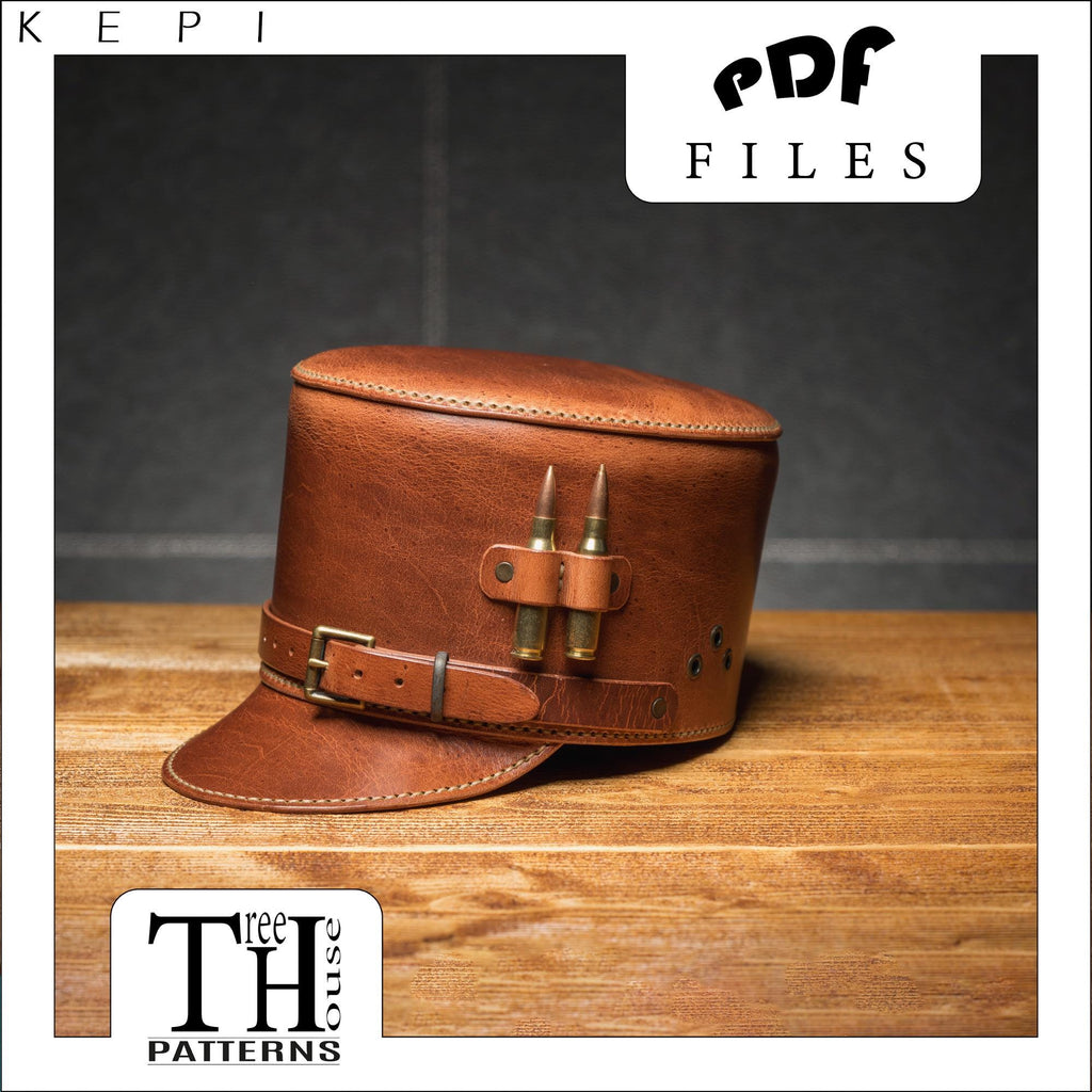 Leather Kepi Hat Pattern: Military Cap PDF (5 Sizes)