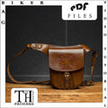 Biker holster bag leather pattern PDF - belt bag digital template