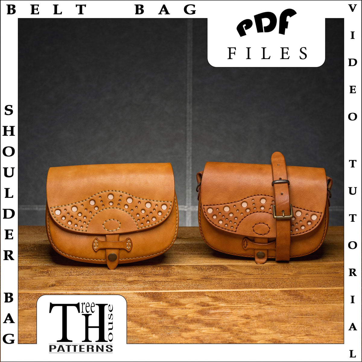 Belt bag and shoulder bag leather pattern PDF