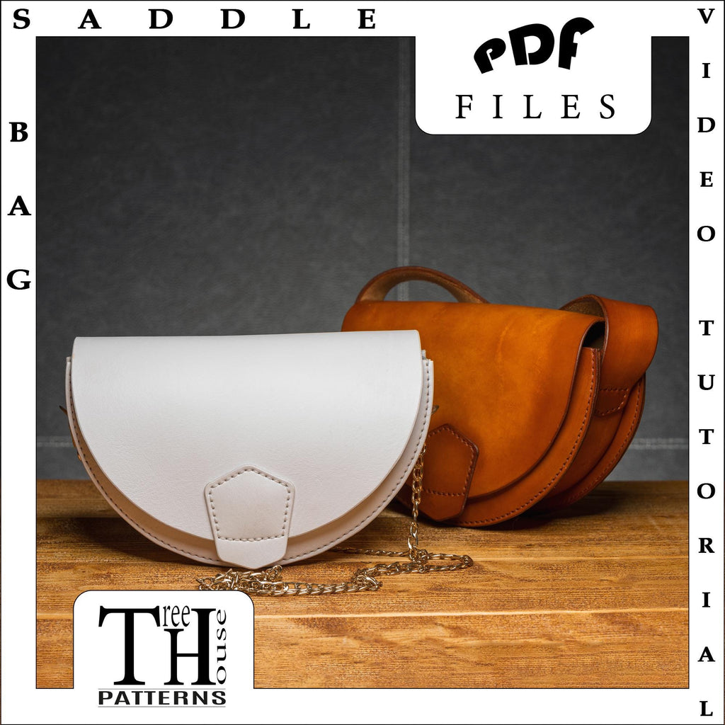 Saddle Bag Pattern PDF, Crossbody Bag Pattern, Shoulder Bag Pattern, DIY Leather Bag Pattern