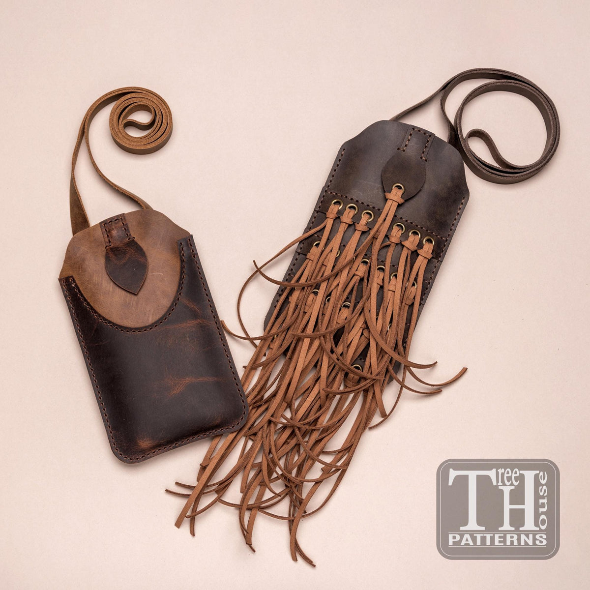 Leather Phone Neck Bag Pattern: PDF & DXF Passport Holder