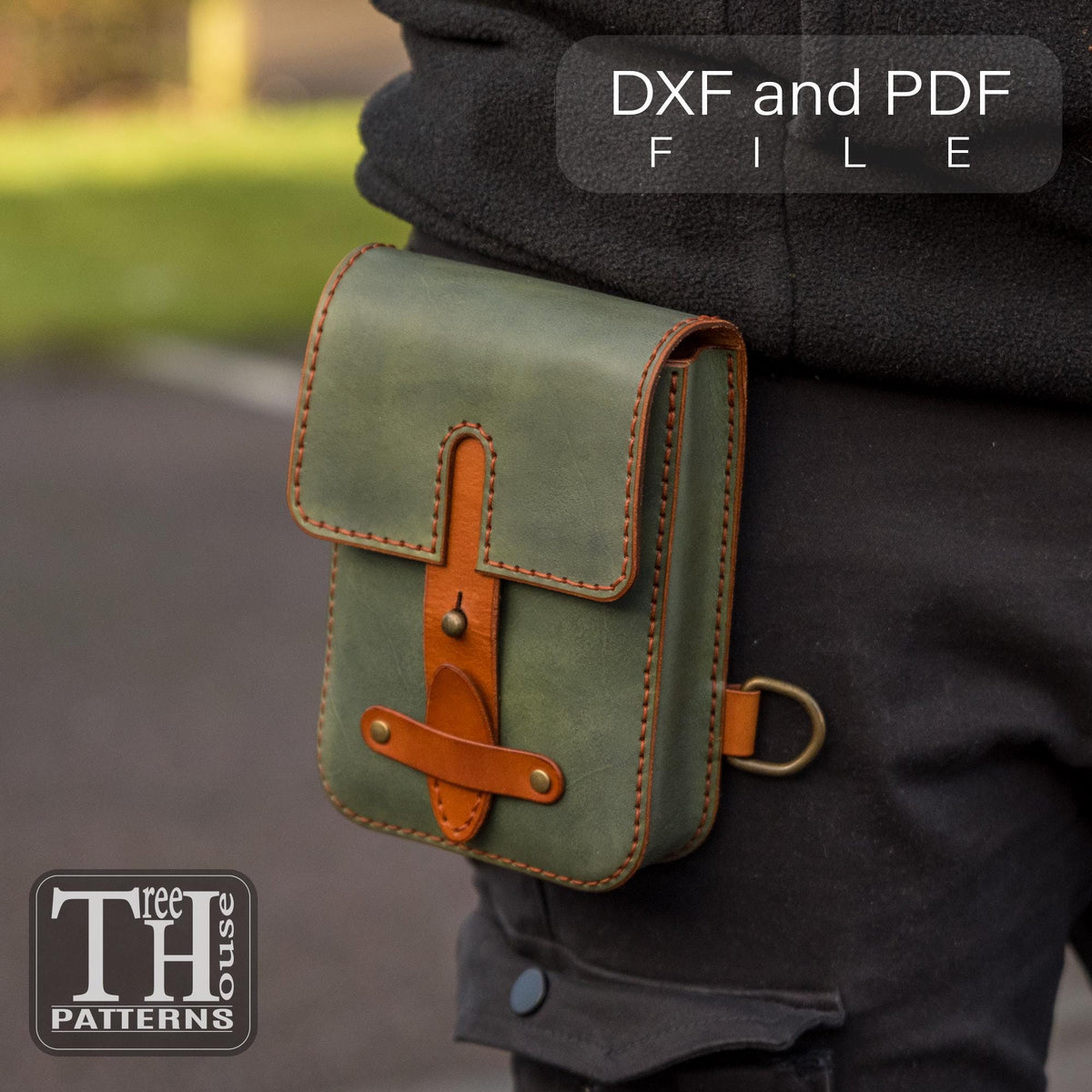 Leather Belt Bag Pattern PDF - DXF Template, Waist Bag, Utility Pouch DIY