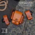 EDC belt bag leather pattern PDF and DXF, template for multitool leather organizer