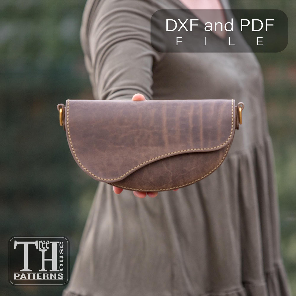 Leather Evening Purse Pattern: Small Shoulder Bag Template (PDF & DXF)