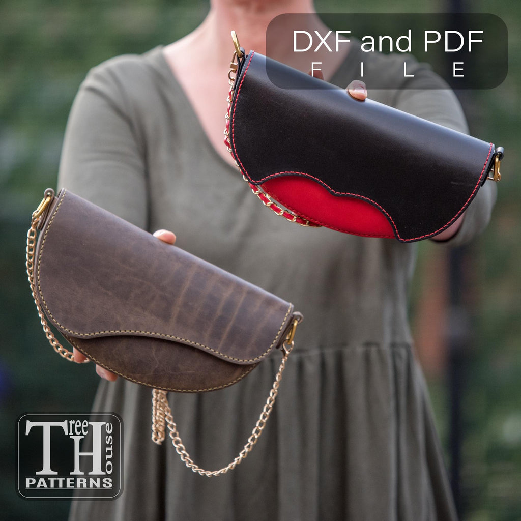 Leather Evening Purse Pattern: Small Shoulder Bag Template (PDF & DXF)