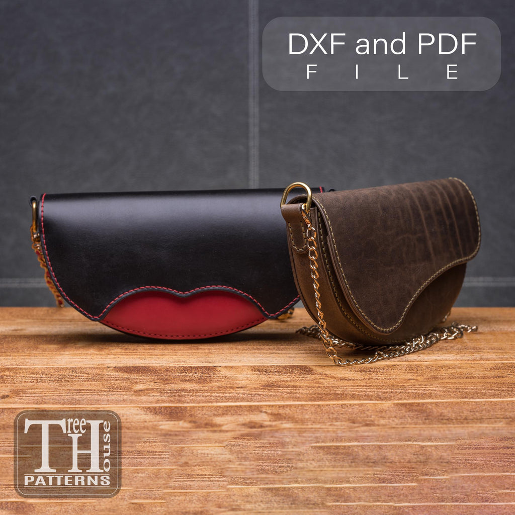 Leather Evening Purse Pattern: Small Shoulder Bag Template (PDF & DXF)