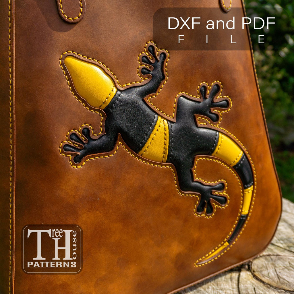 Leather Tote Bag Pattern: 'Lizard' Design (PDF & DXF)