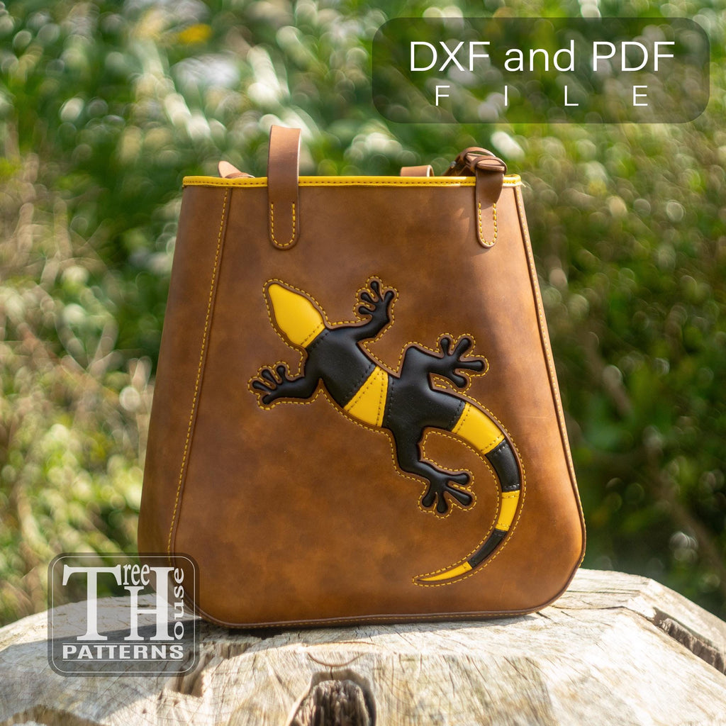Leather Tote Bag Pattern: 'Lizard' Design (PDF & DXF)