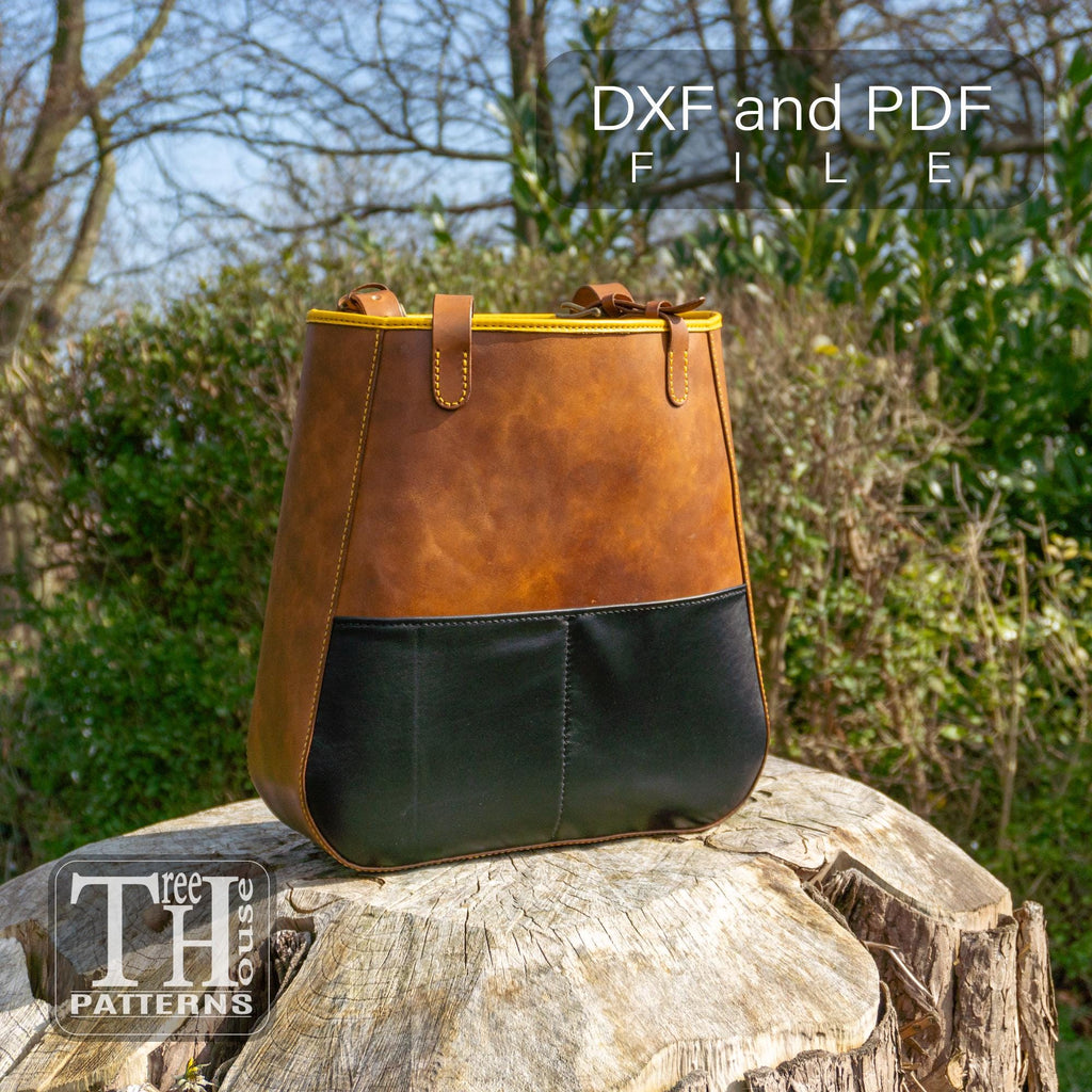 Leather Tote Bag Pattern: 'Lizard' Design (PDF & DXF)