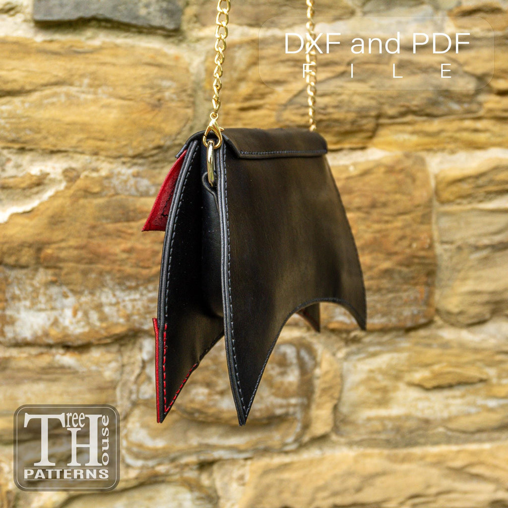 Gothic Bat Clutch Bag Pattern – Leather Purse Template (PDF, DXF)