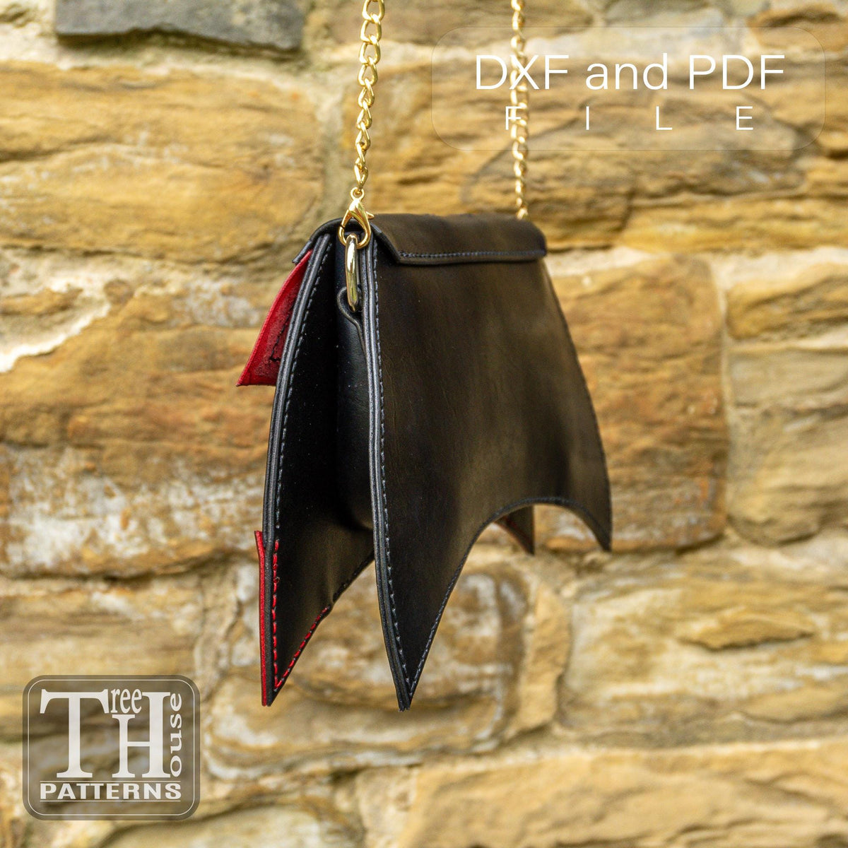 Gothic Bat Clutch Bag Pattern – Leather Purse Template (PDF, DXF)