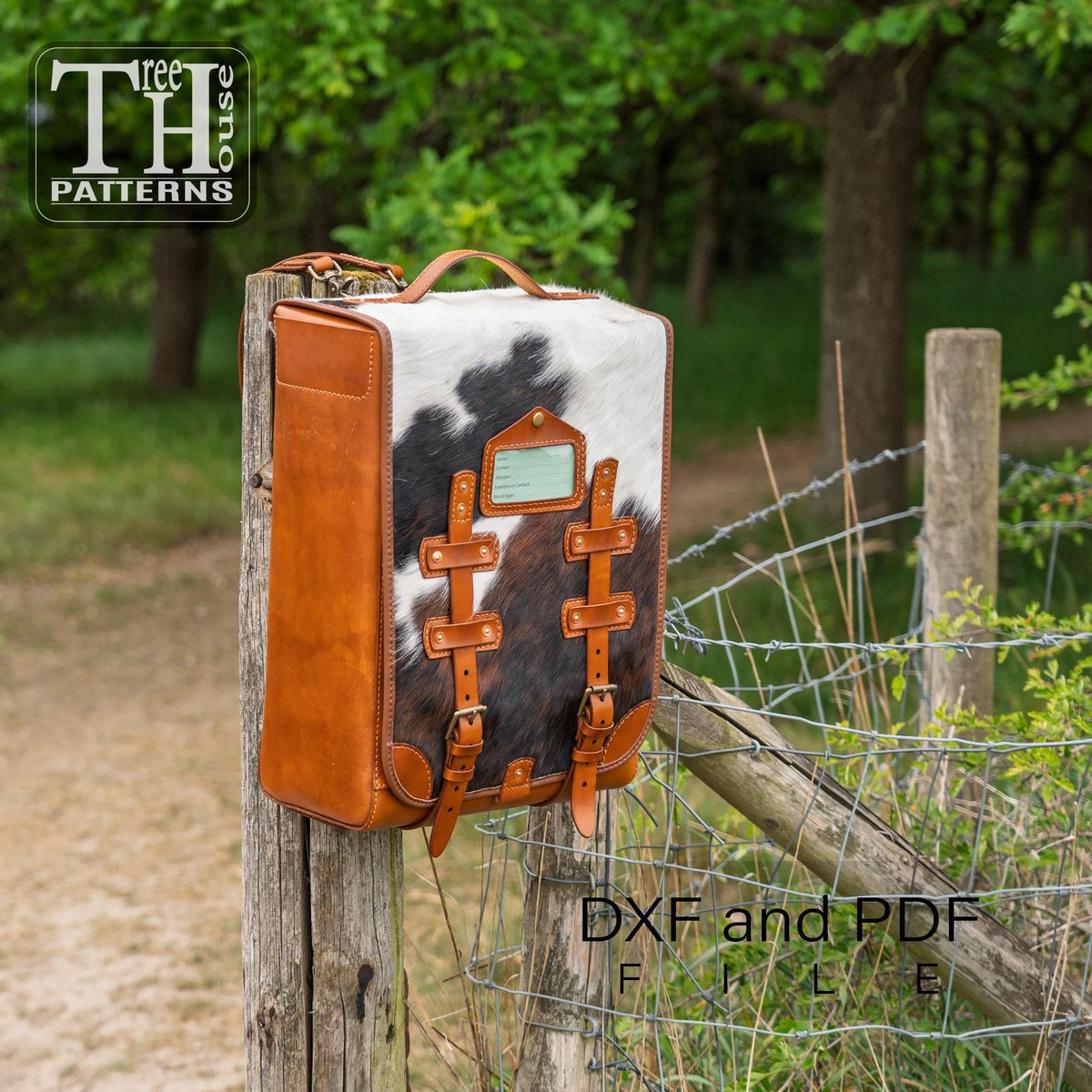 Leather Backpack Pattern PDF, Vintage Military Rucksack Template DXF
