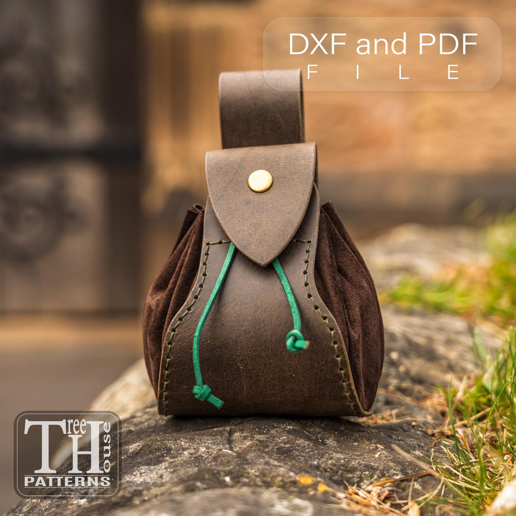 Medieval Belt Bag Leather Pattern: Beginner-Friendly PDF & DXF Template