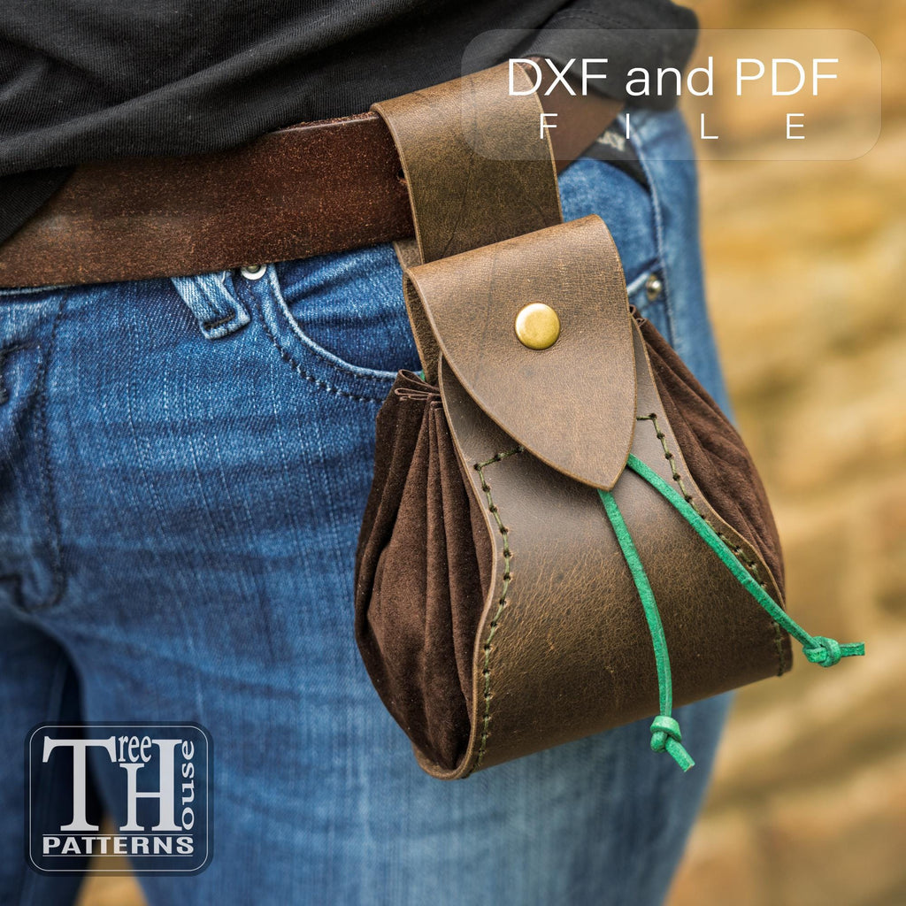 Medieval Belt Bag Leather Pattern: Beginner-Friendly PDF & DXF Template