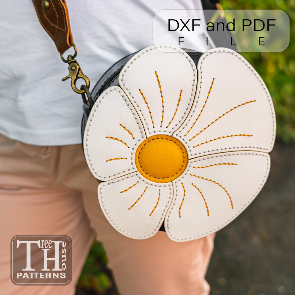 Crossbody Bag Pattern PDF, Leather Shoulder Bag Template DXF, SVG