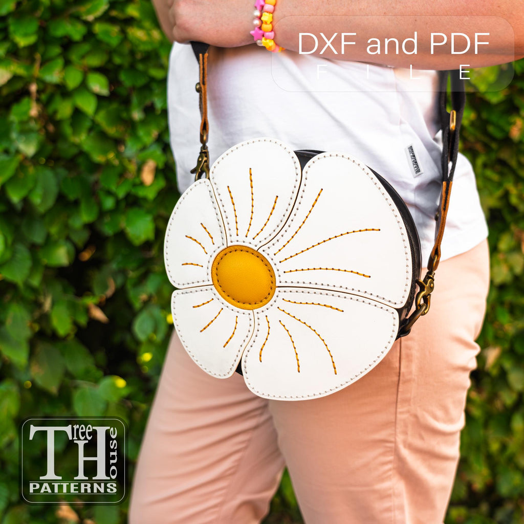 Crossbody Bag Pattern PDF, Leather Shoulder Bag Template DXF, SVG