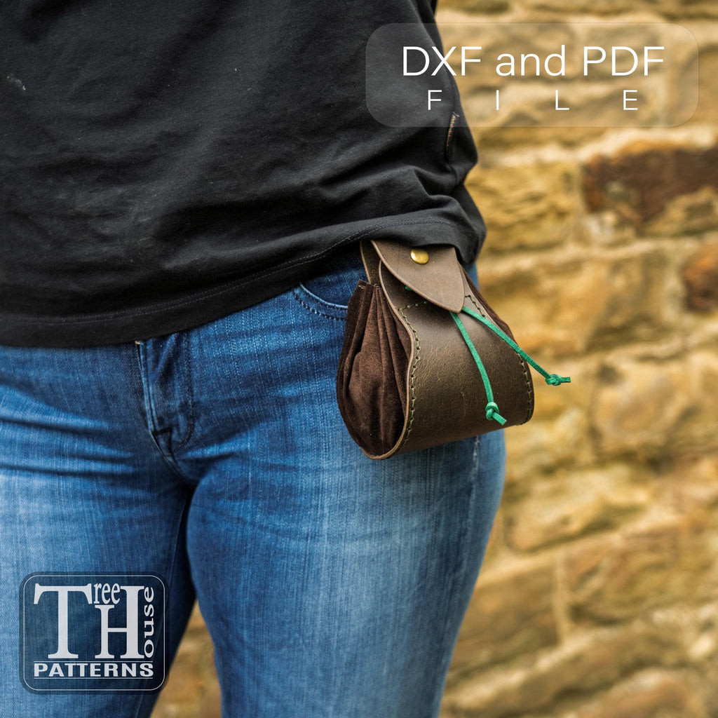Medieval Belt Bag Leather Pattern: Beginner-Friendly PDF & DXF Template