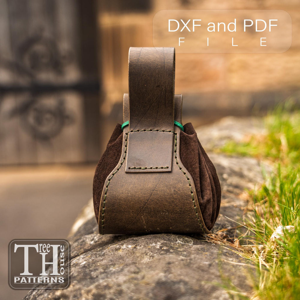 Medieval Belt Bag Leather Pattern: Beginner-Friendly PDF & DXF Template