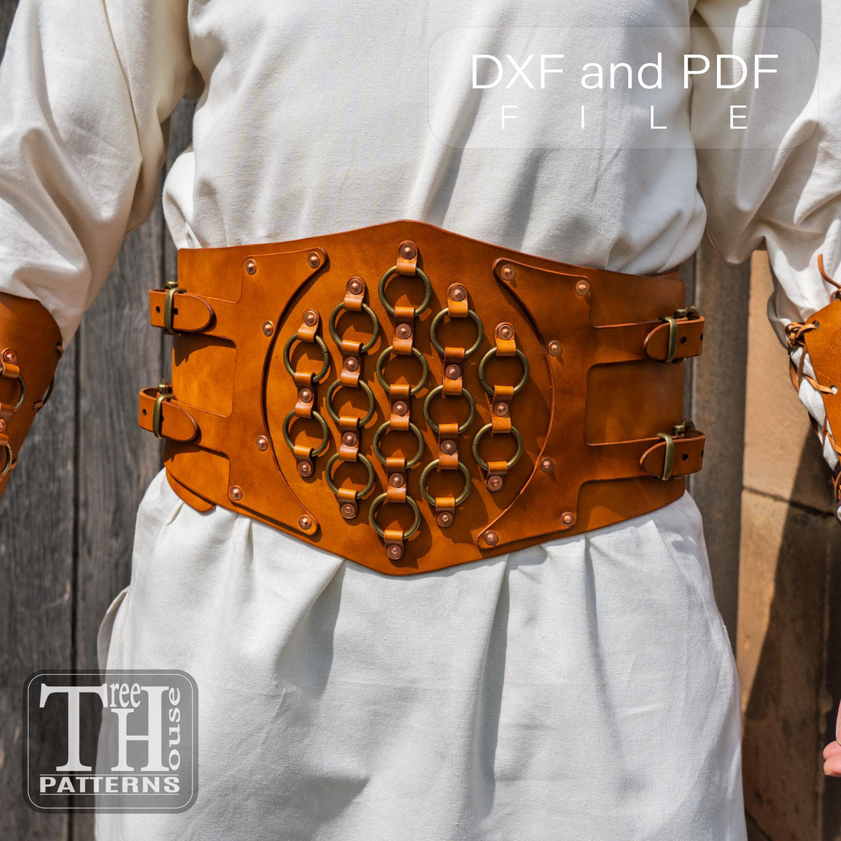 Medieval Viking Battle Belt Leather Pattern PDF - DXF Template