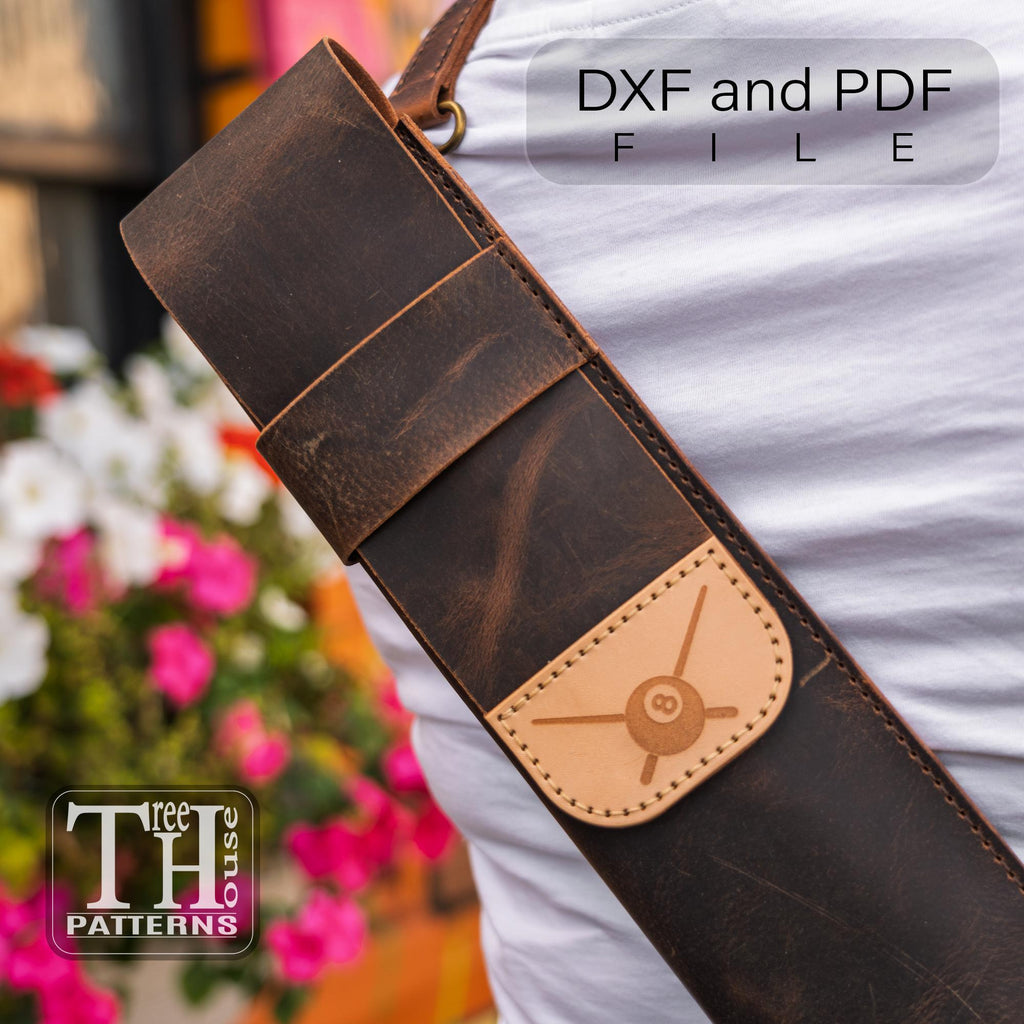 Leather Pool Cue Case Pattern: PDF DXF Digital Template for DIY Leathercraft