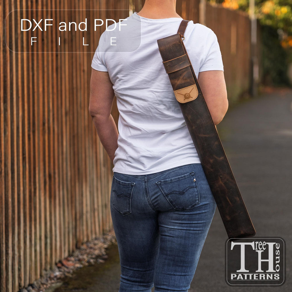 Leather Pool Cue Case Pattern: PDF DXF Digital Template for DIY Leathercraft