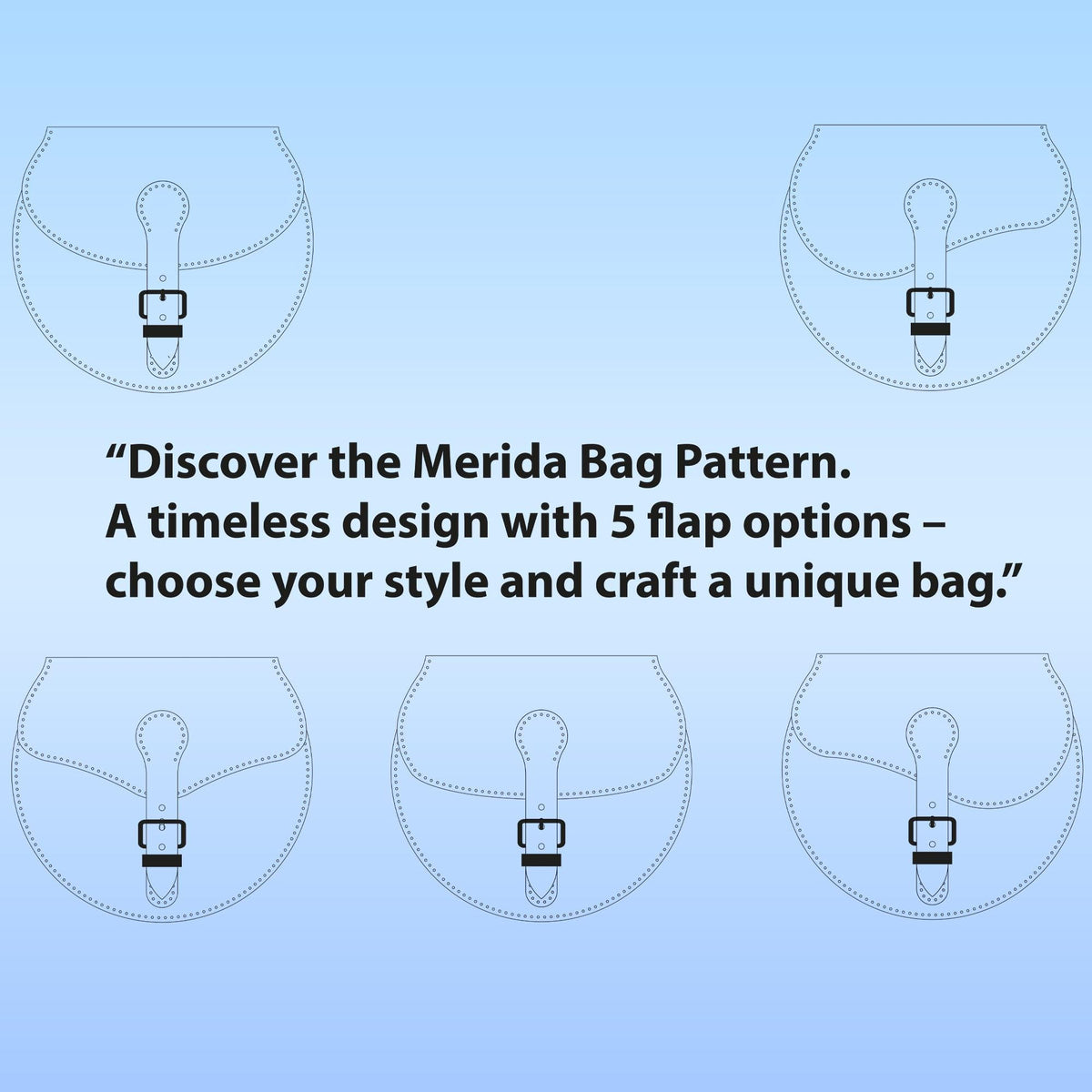 Leather Saddle Bag Pattern PDF & DXF – Crossbody Bag Template, 5 Flap Designs