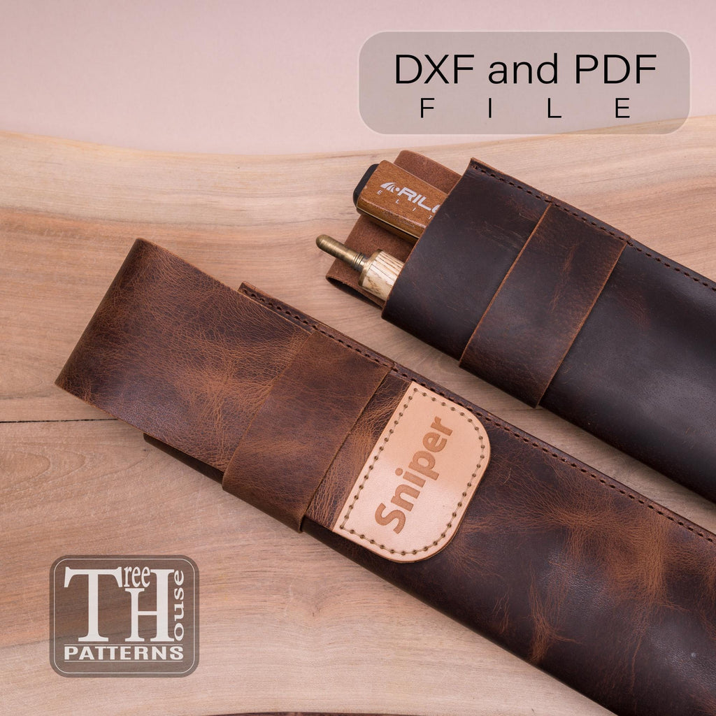 Leather Pool Cue Case Pattern: PDF DXF Digital Template for DIY Leathercraft