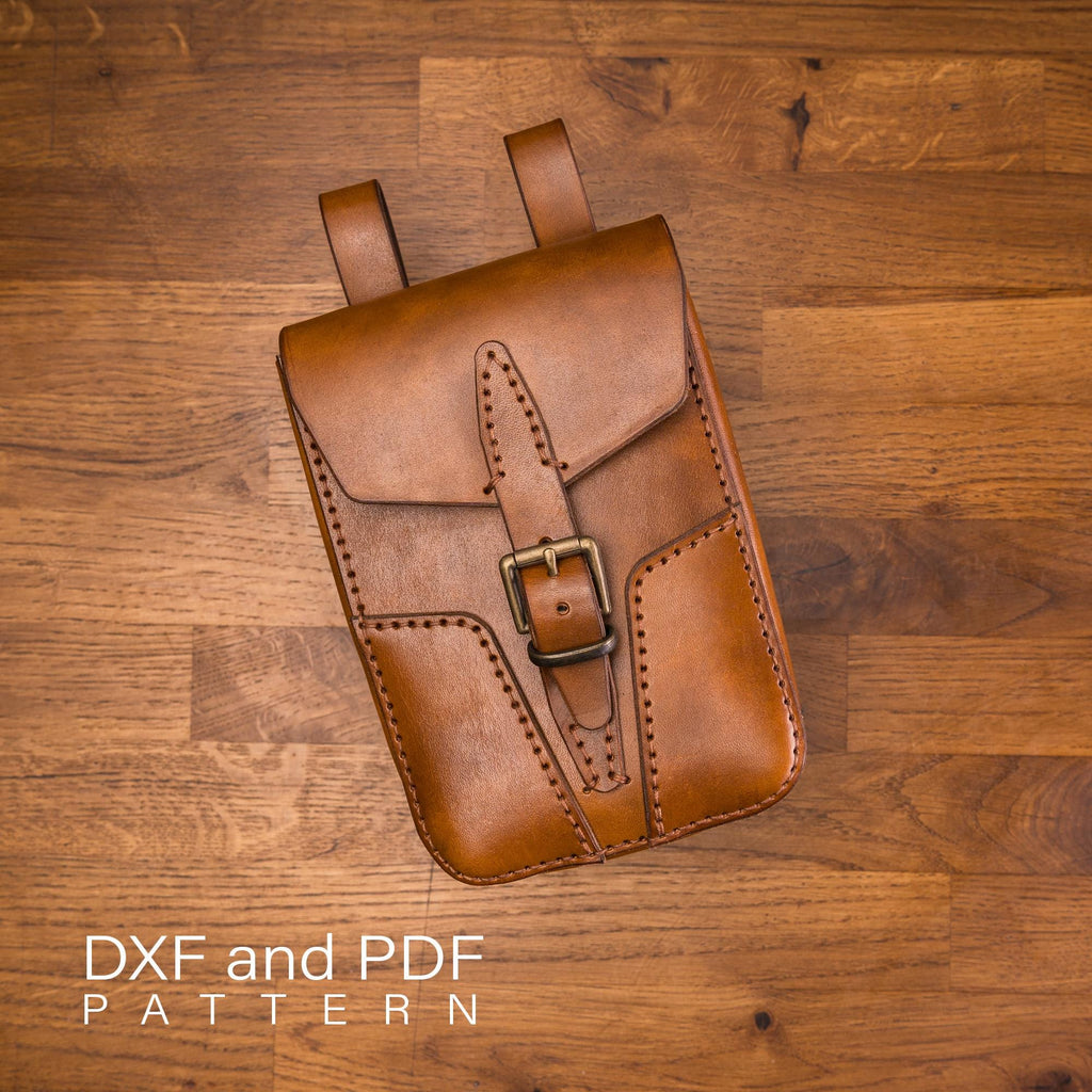 Military belt bag leather pattern DXF and PDF