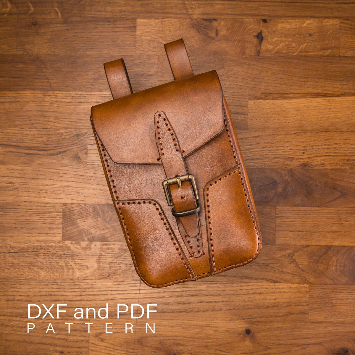 Military belt bag leather pattern DXF and PDF
