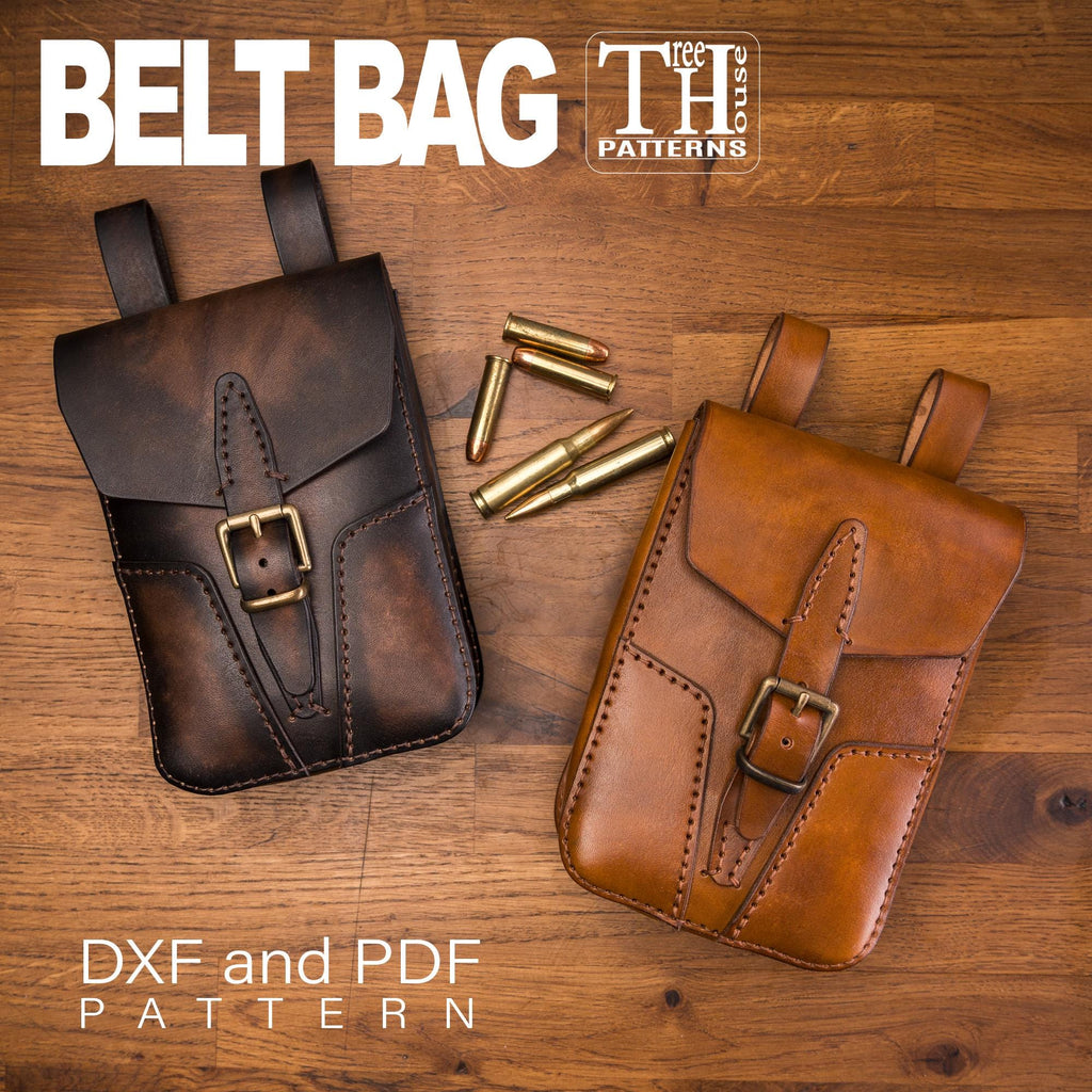 Military belt bag leather pattern DXF and PDF