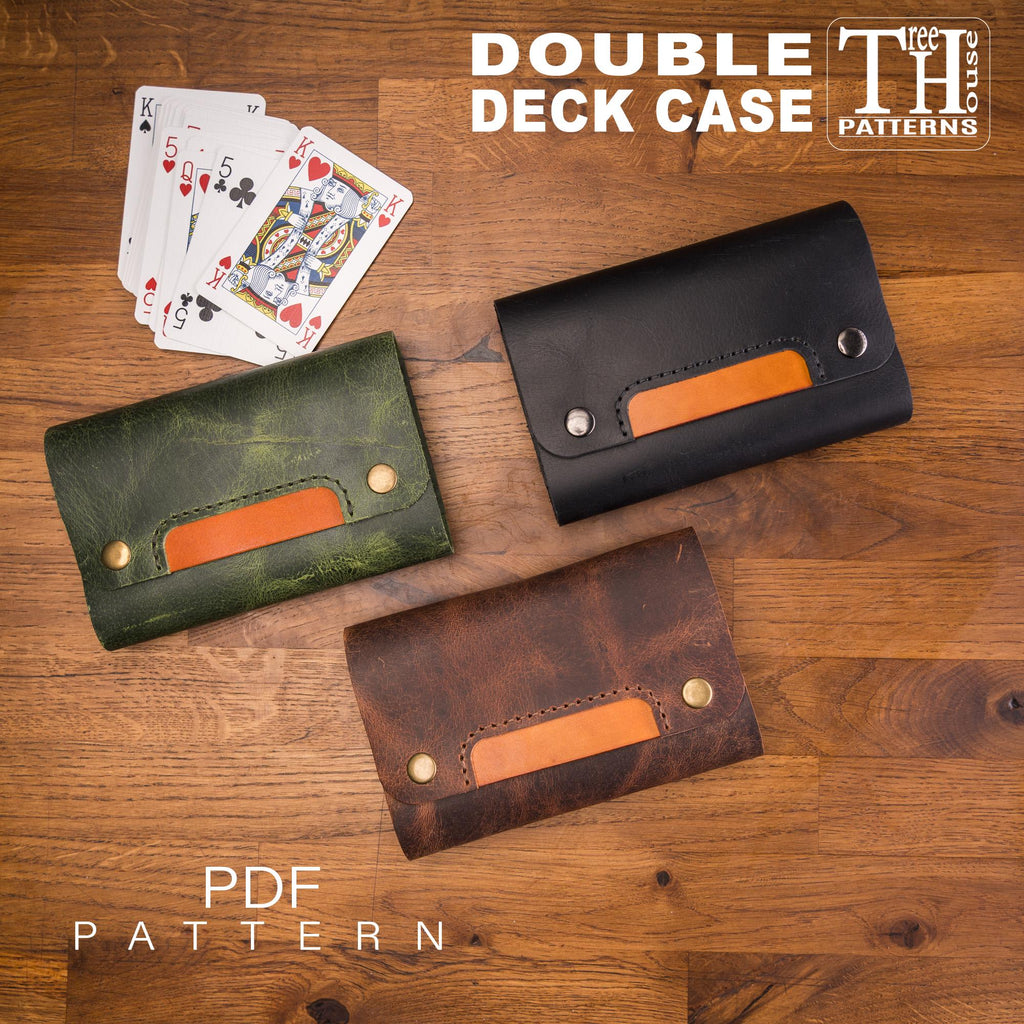 Leather Playing Card Case Pattern: Double Deck Template (PDF)
