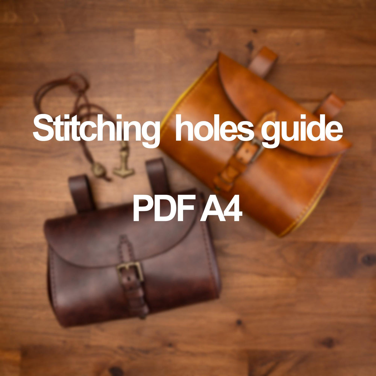 Leather pattern PDF for medieval belt bag