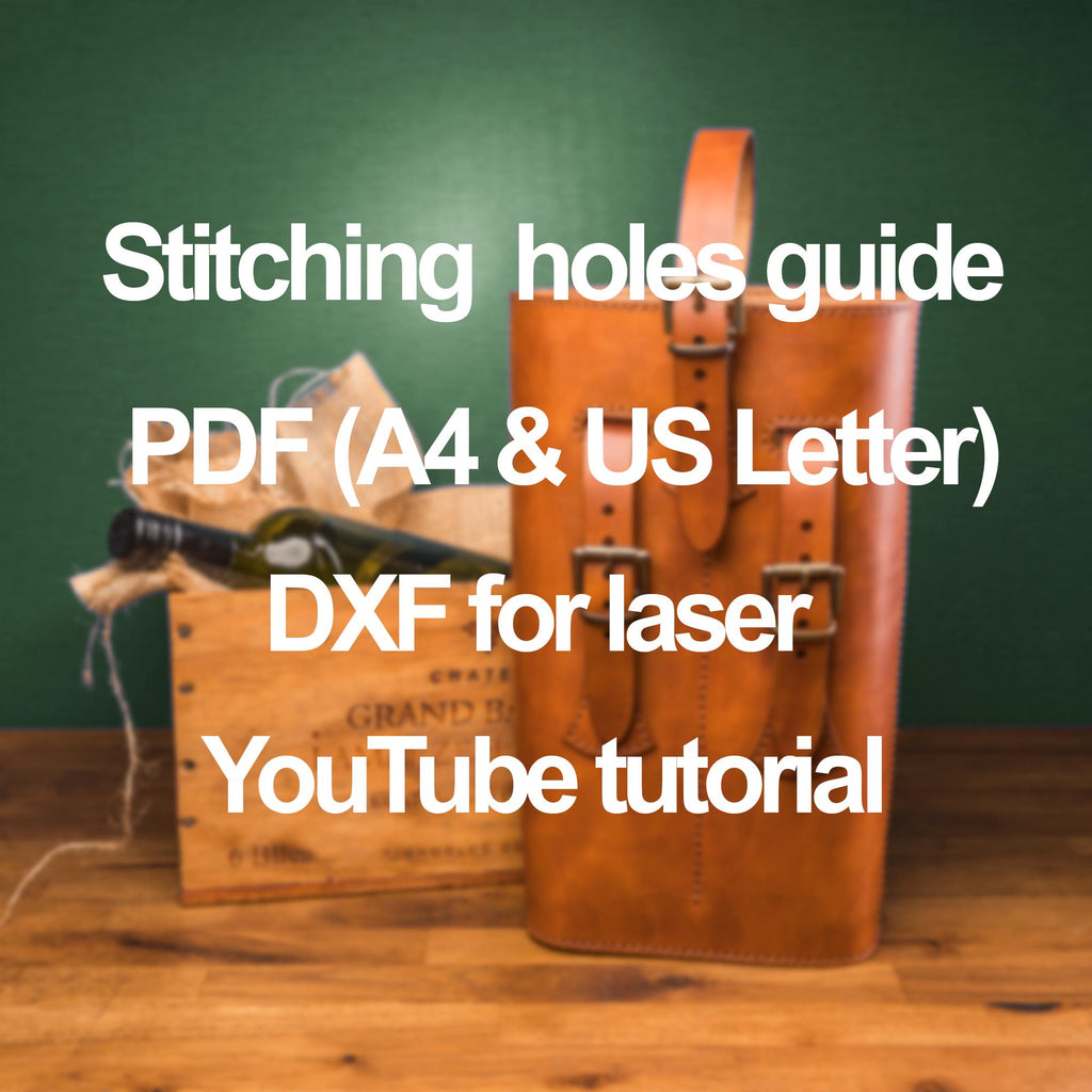Leather Twin Wine Bottle Holder Pattern: Double Wine Bag Template (DXF & PDF)