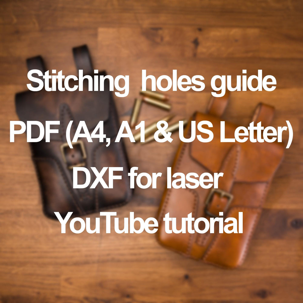Military belt bag leather pattern DXF and PDF