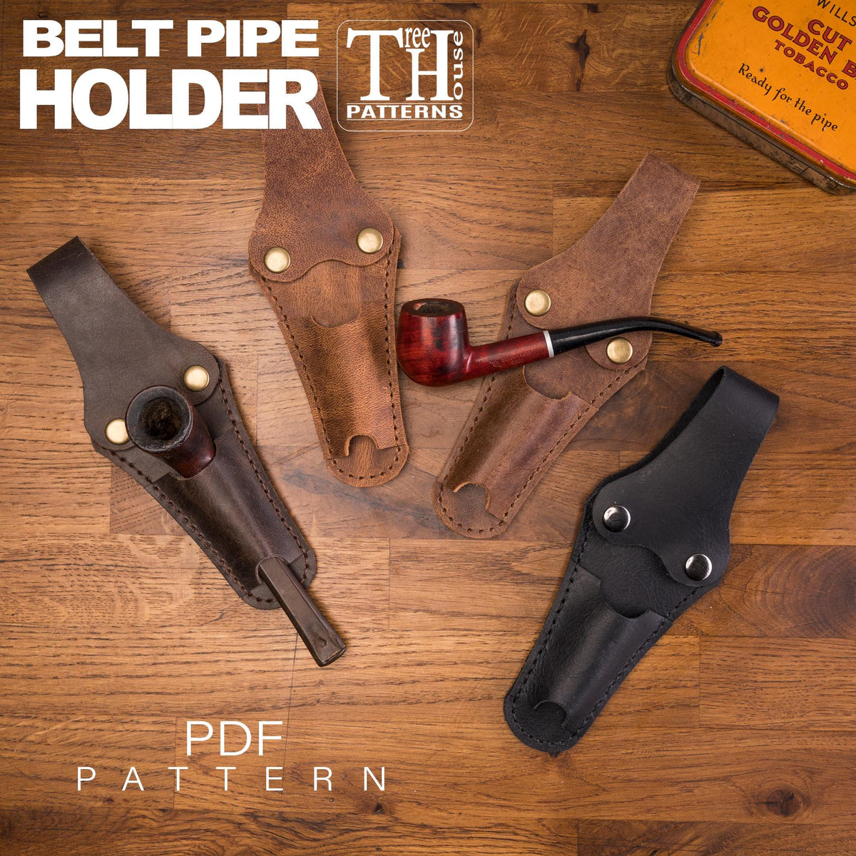 Smoking pipe holster leather pattern PDF