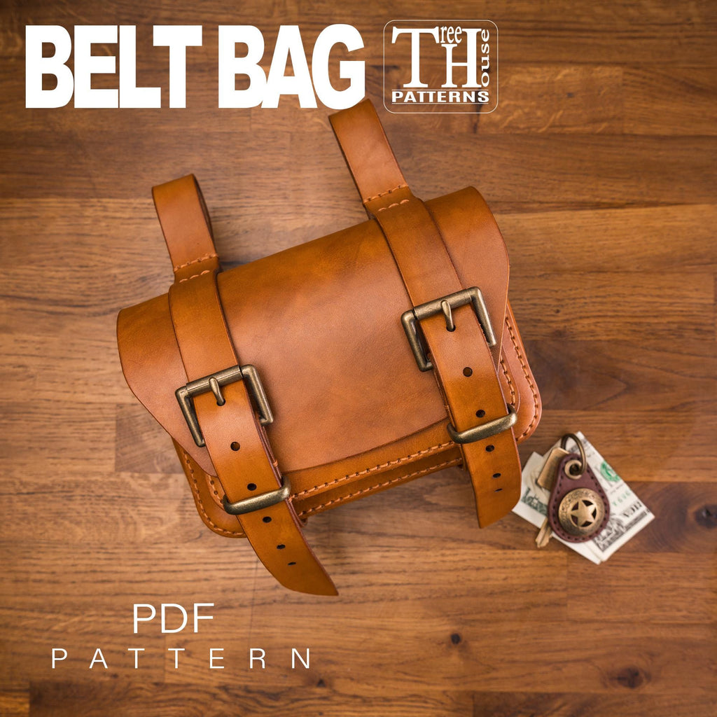 Steampunk Leather Belt Bag Pattern: PDF Waist Bag