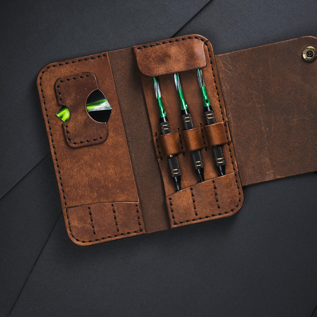Leather Dart Case Pattern: Wallet Template (PDF, DXF)