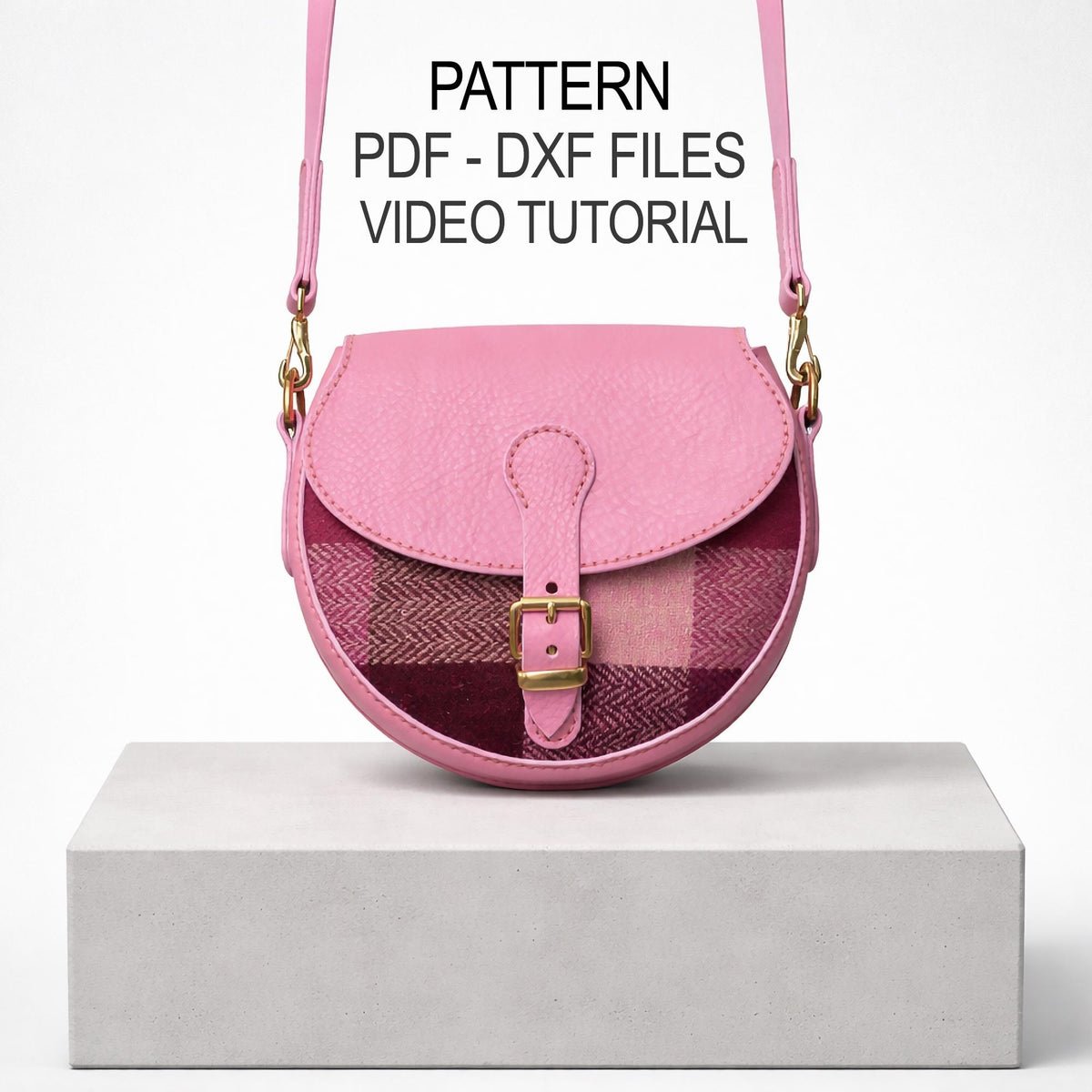 Leather Saddle Bag Pattern PDF & DXF – Crossbody Bag Template, 5 Flap Designs