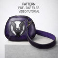 Leather Bag Pattern PDF & DXF -  Bat , Pumpkin Purse Template, Gothic Crossbody Bag