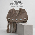 Leather Tote Bag Pattern PDF & DXF, Boho Shoulder Bag Template
