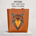 Leather Tote Bag Pattern PDF, Owl Shoulder Pattern, DXF Template for Leatherworkers