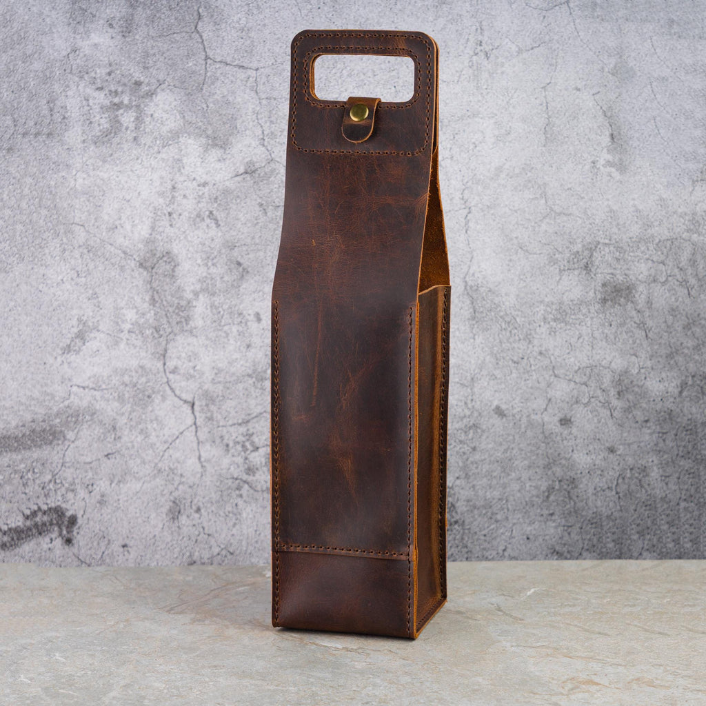 Wine Bag Pattern PDF DXF – Leather Bottle Holder Template DIY