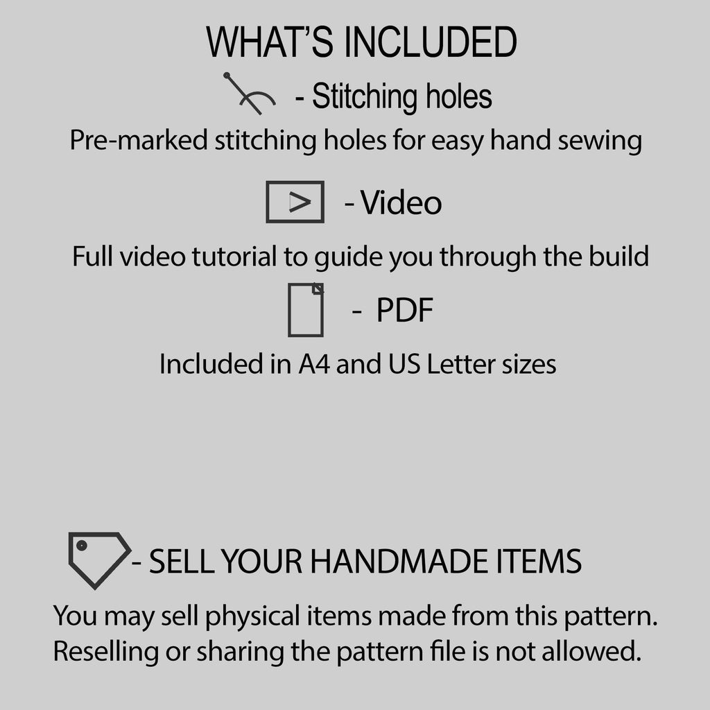 Leather Bag Pattern PDF, Crossbody Bag Pattern, DIY Leather Bag Template