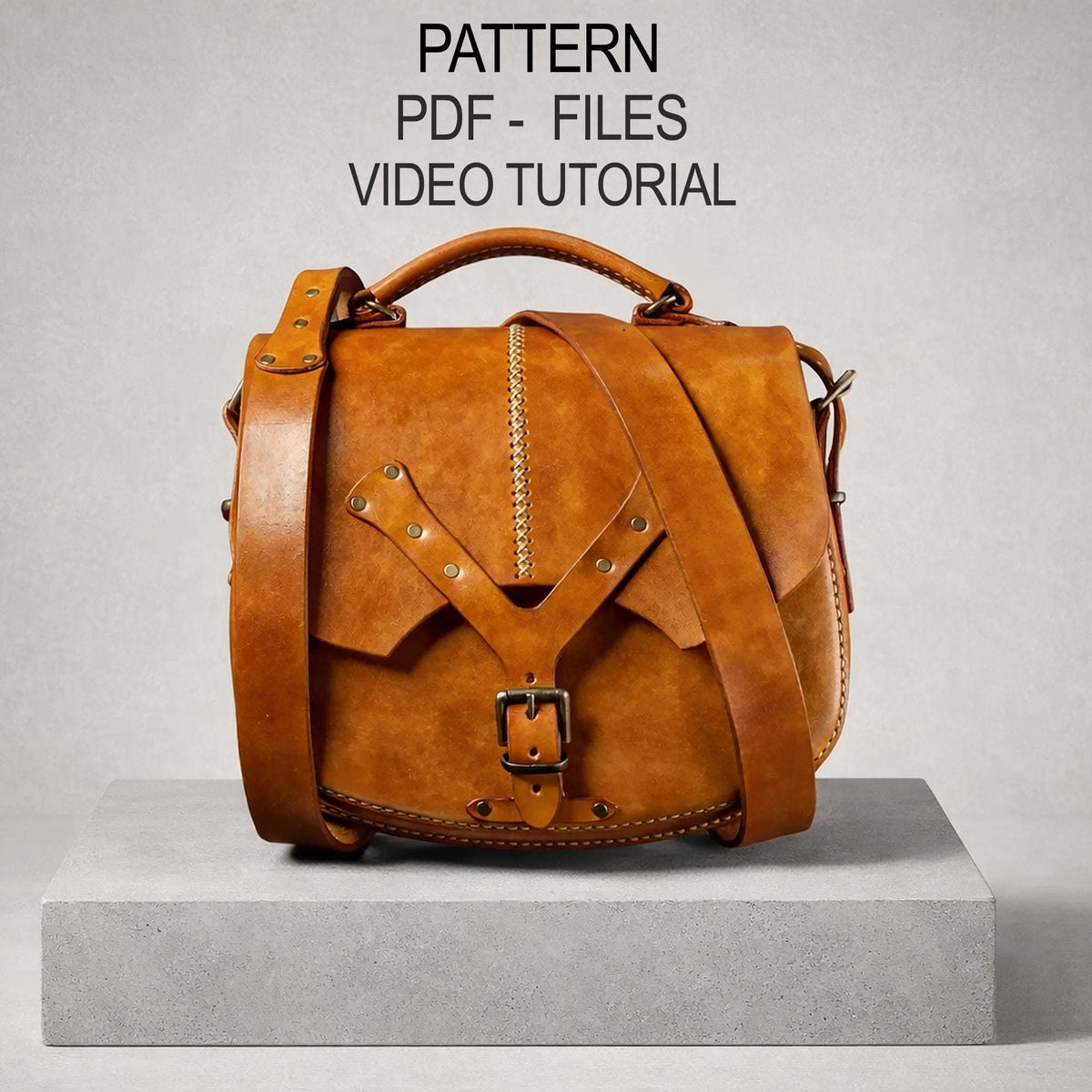 Shoulder Bag Pattern PDF, Leather Saddle Bag Template