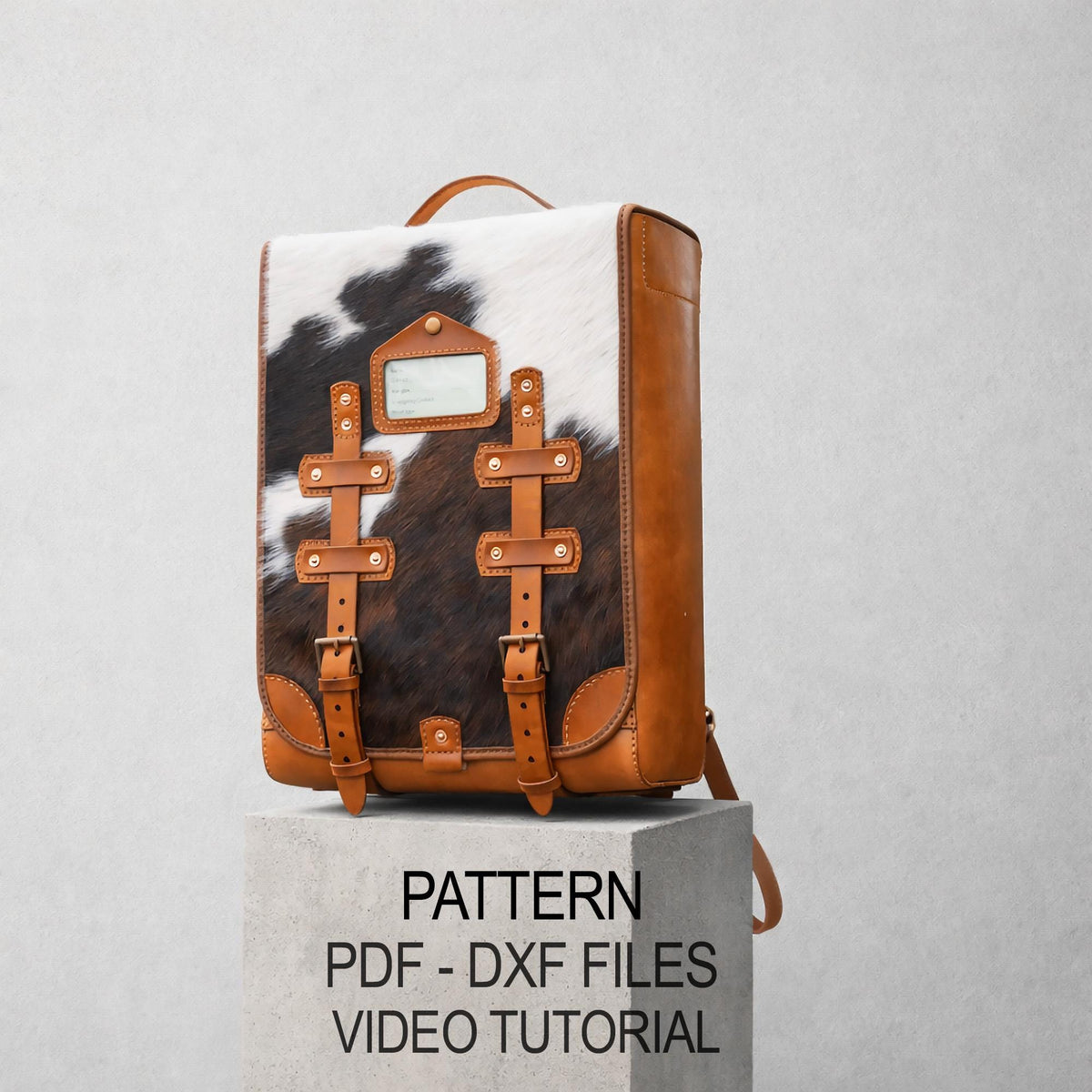 Leather Backpack Pattern PDF, Vintage Military Rucksack Template DXF
