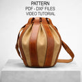 Leather Crossbody Bag Pattern -  Bucket – Drawstring Shoulder Template (PDF/DXF)