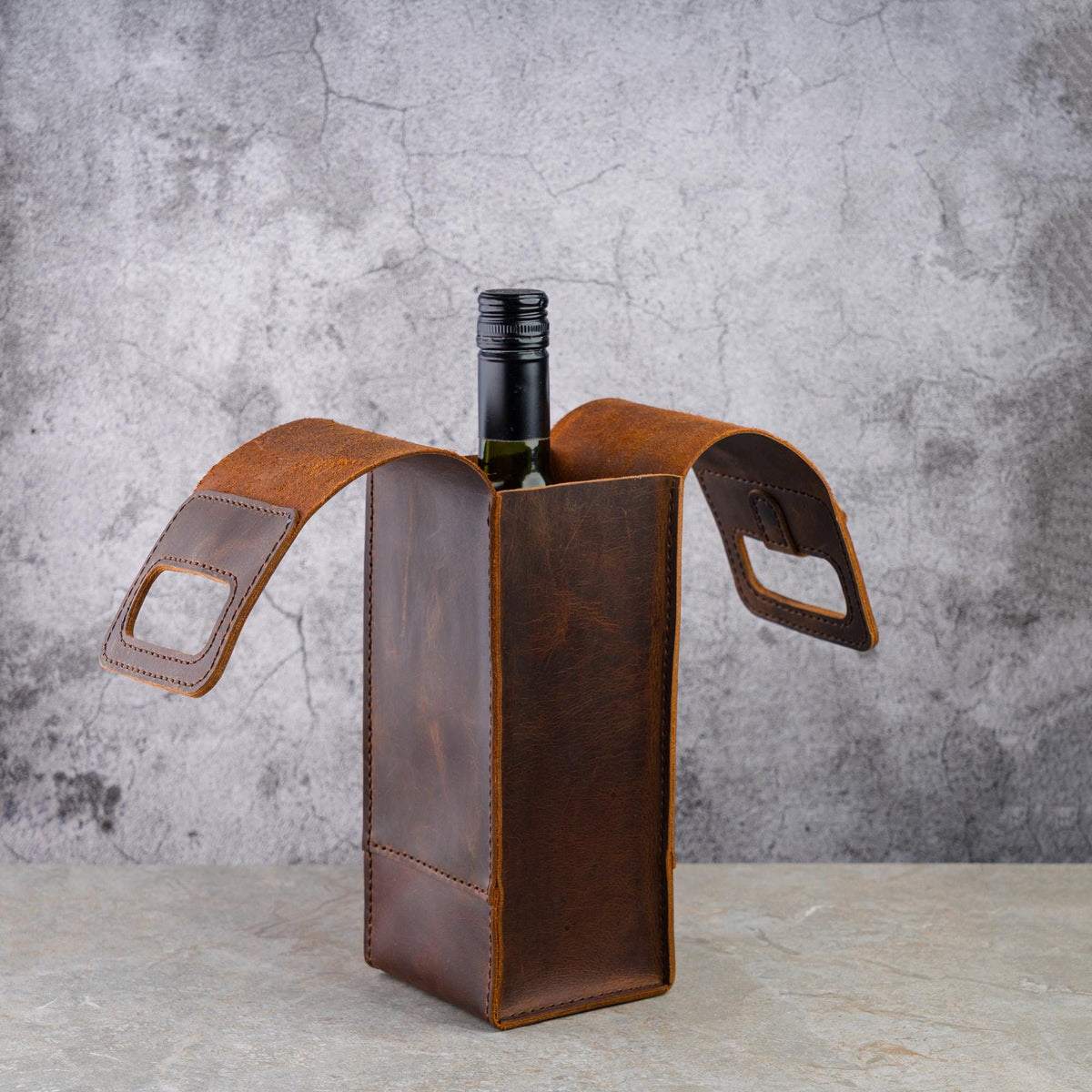 Wine Bag Pattern PDF DXF – Leather Bottle Holder Template DIY