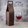 Wine Bag Pattern PDF DXF – Leather Bottle Holder Template DIY